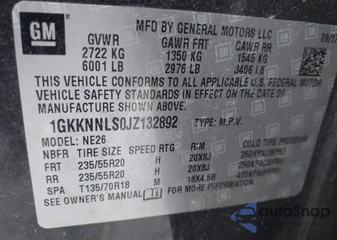2018 GMC Acadia Slt-2 from USA, damaged, VIN 1GKKNNLS0JZ132892